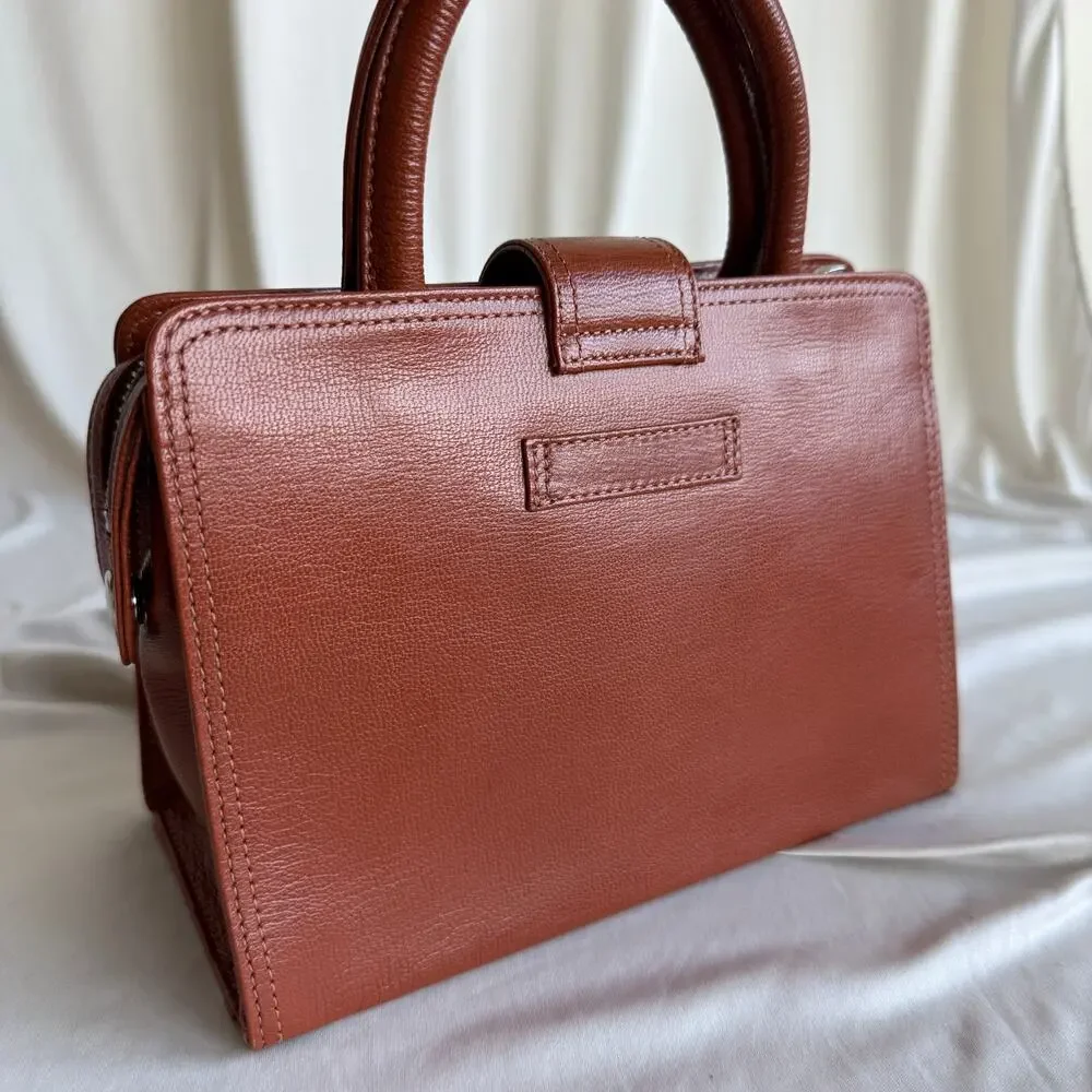 Vintage Jean Paul Gaultier Maroon Leather Top Handle Bag - Mid to Late 90s